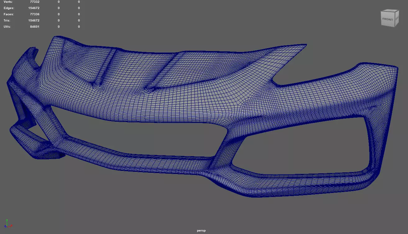 Front Bumper Chevrolet Corvette ZR1 2019 Low-poly 3D model_6