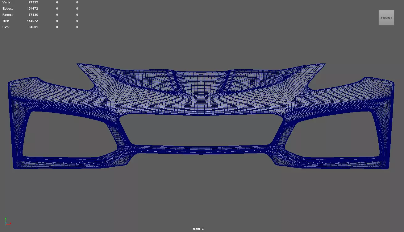 Front Bumper Chevrolet Corvette ZR1 2019 Low-poly 3D model_8