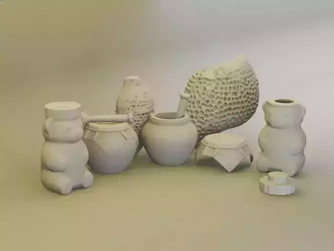 Miniature Garden Honey Bundle Bear Jars Honeycomb Bee Hive 