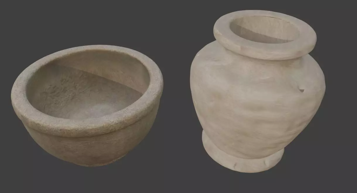 Stone vase and bowl FREE Free low-poly 3D model