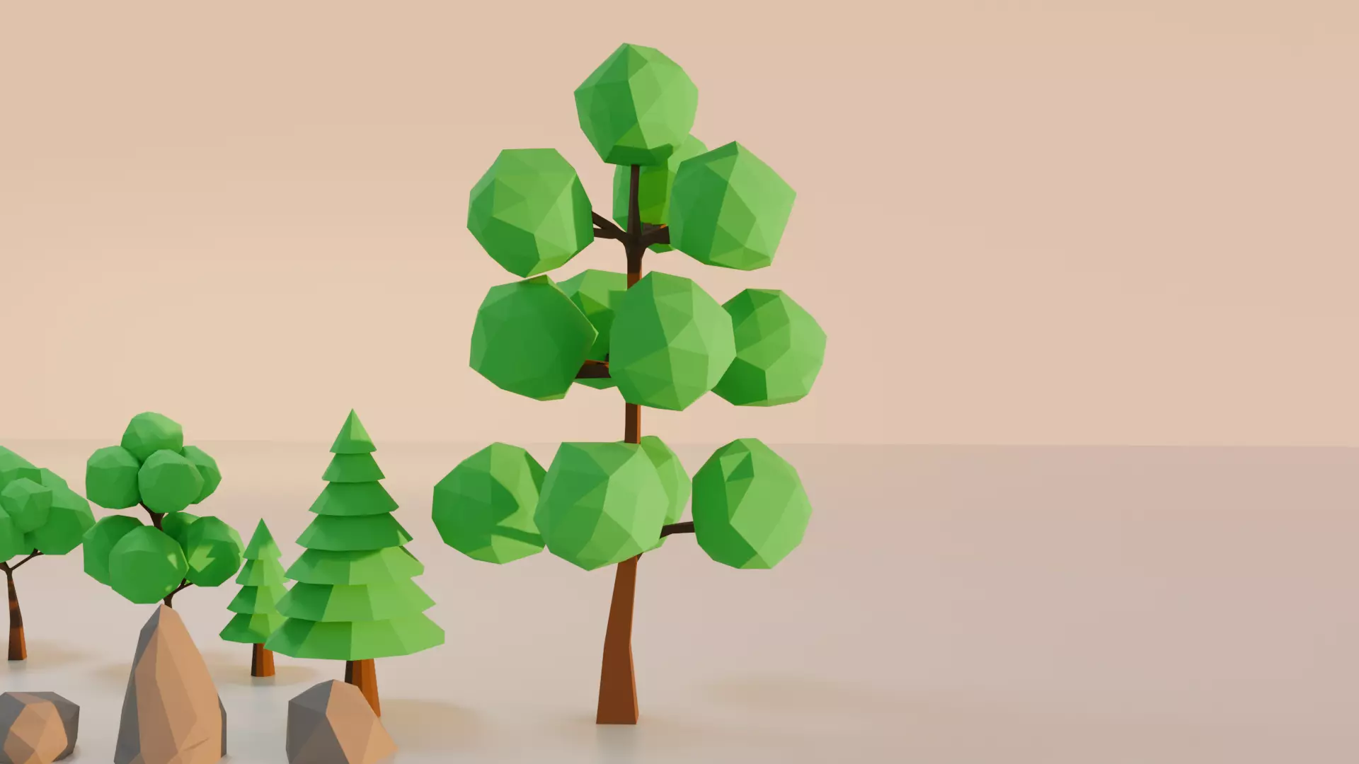 Low-poly Forest Set Low-poly 3D model_4