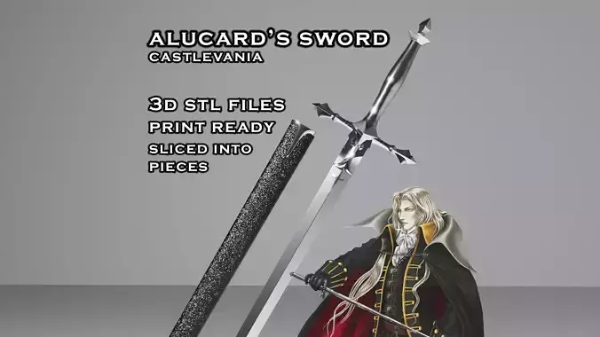 Alucard Heirloom Sword - Castlevania - 3D Print Cosplay Prop 3D print model