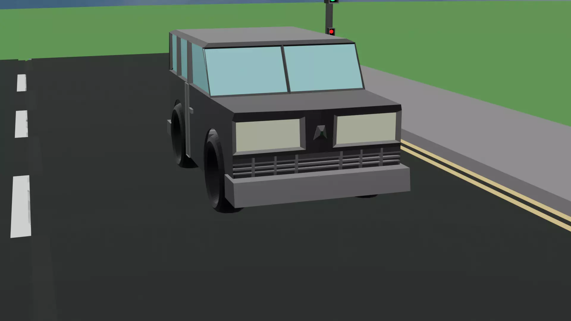 low poly stylized SUV Low-poly 3D model_3
