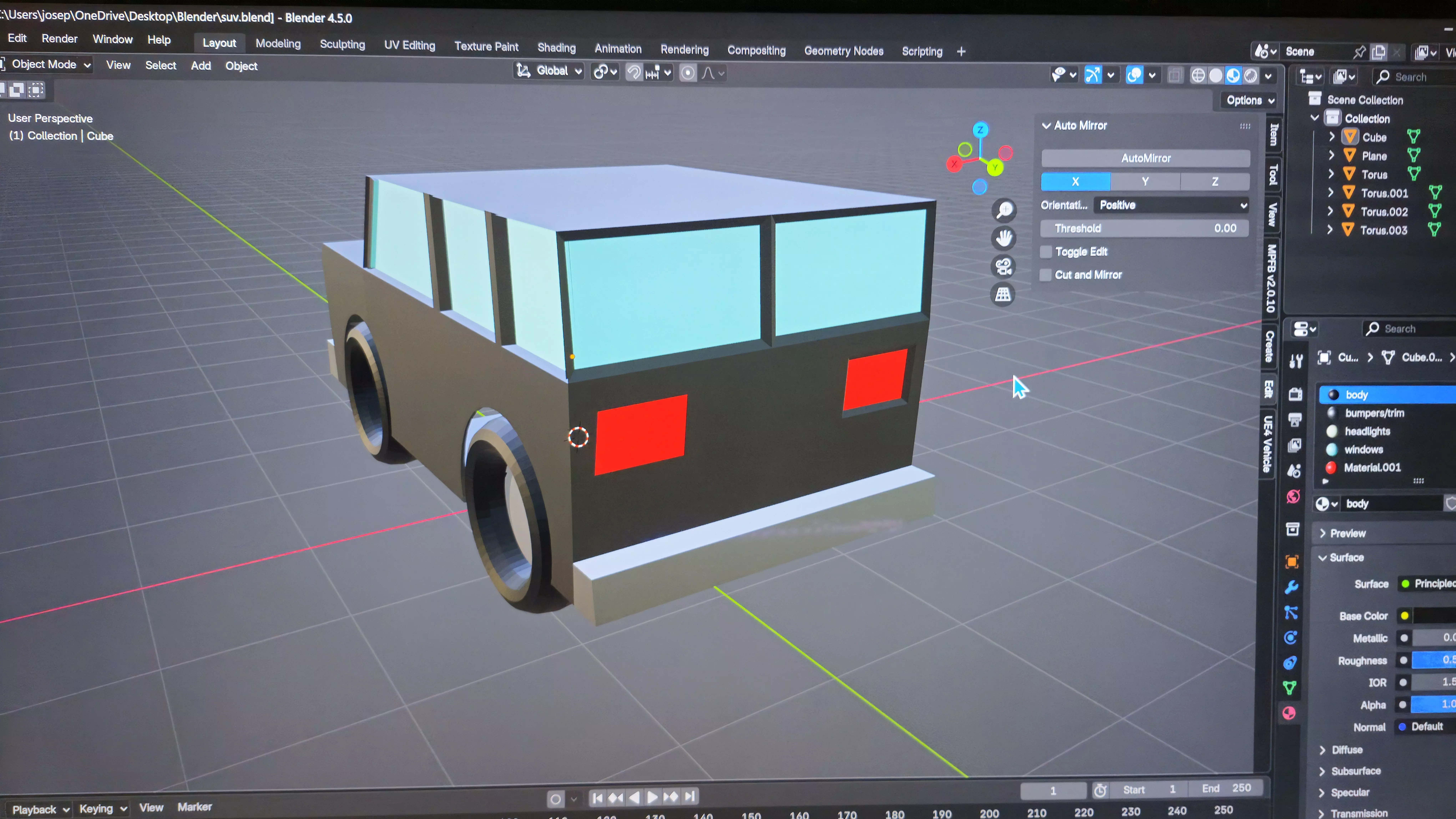 low poly stylized SUV Low-poly 3D model_6
