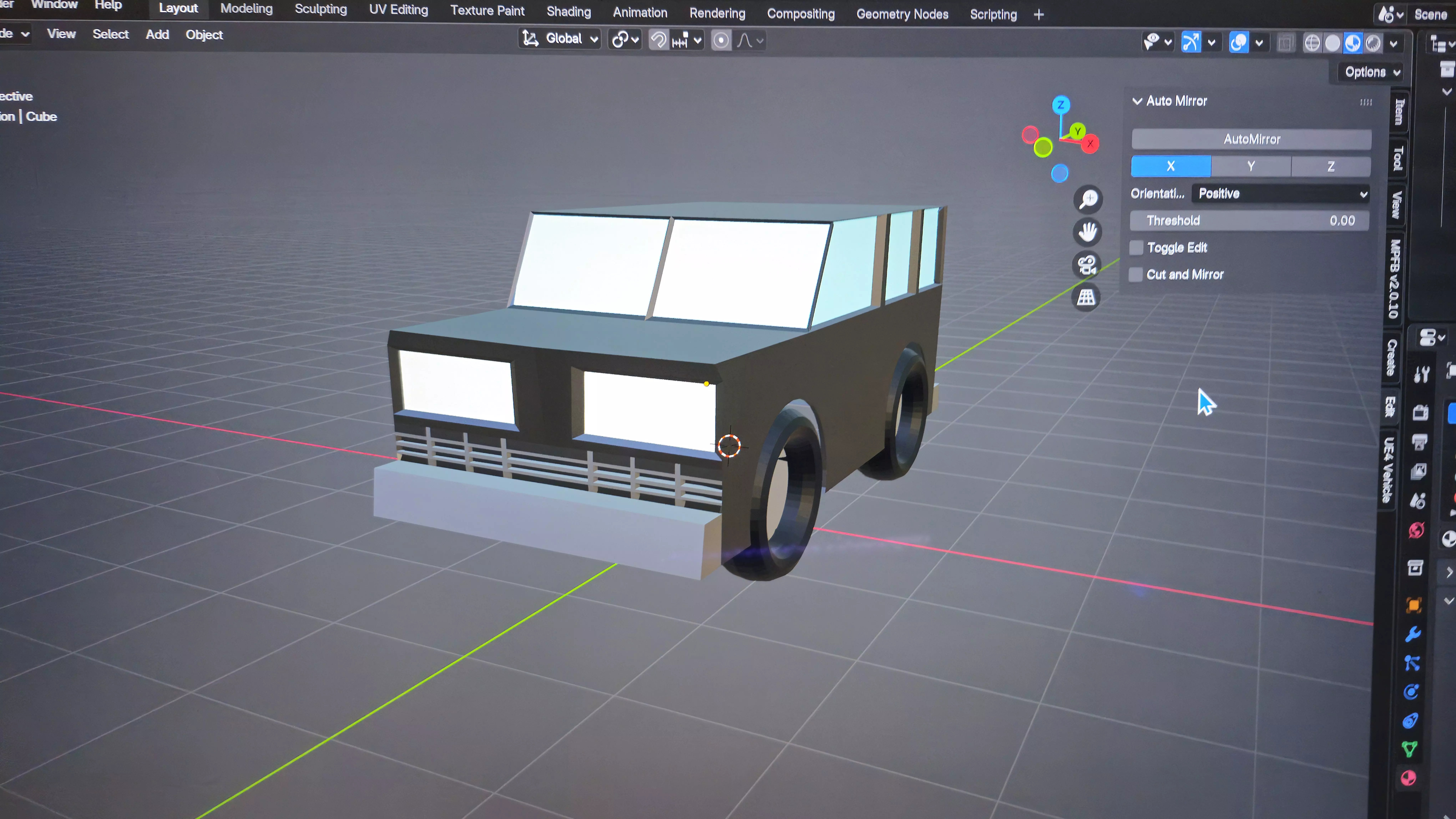 low poly stylized SUV Low-poly 3D model_5