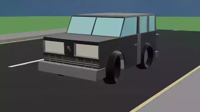 low poly stylized SUV
