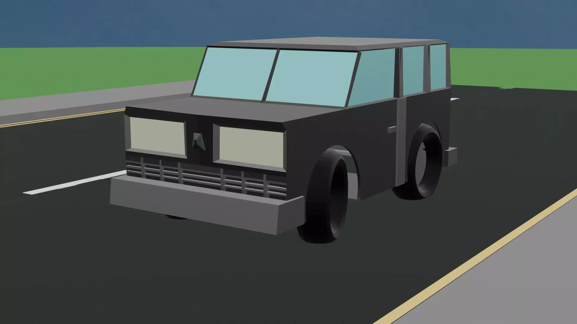 low poly stylized SUV Low-poly 3D model_0