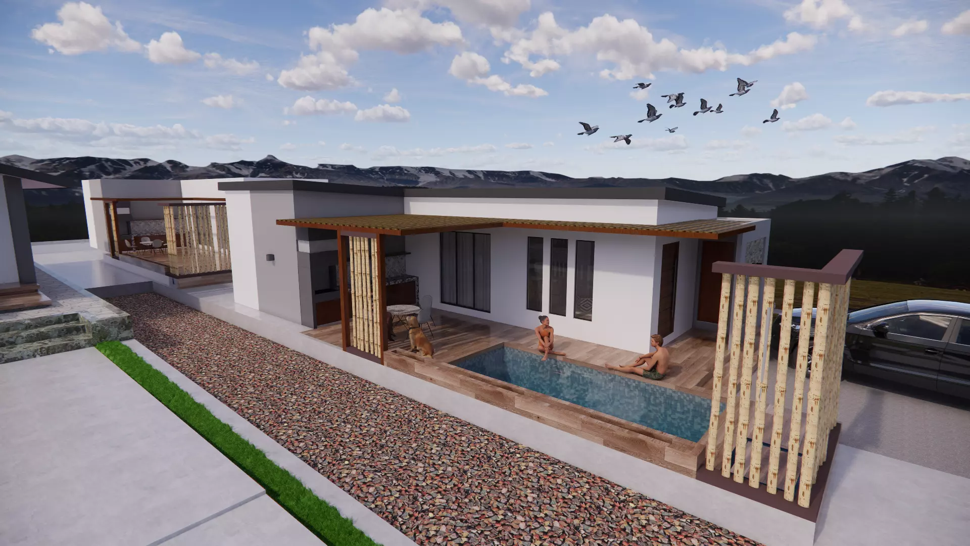 Casa de campo 3D model_4