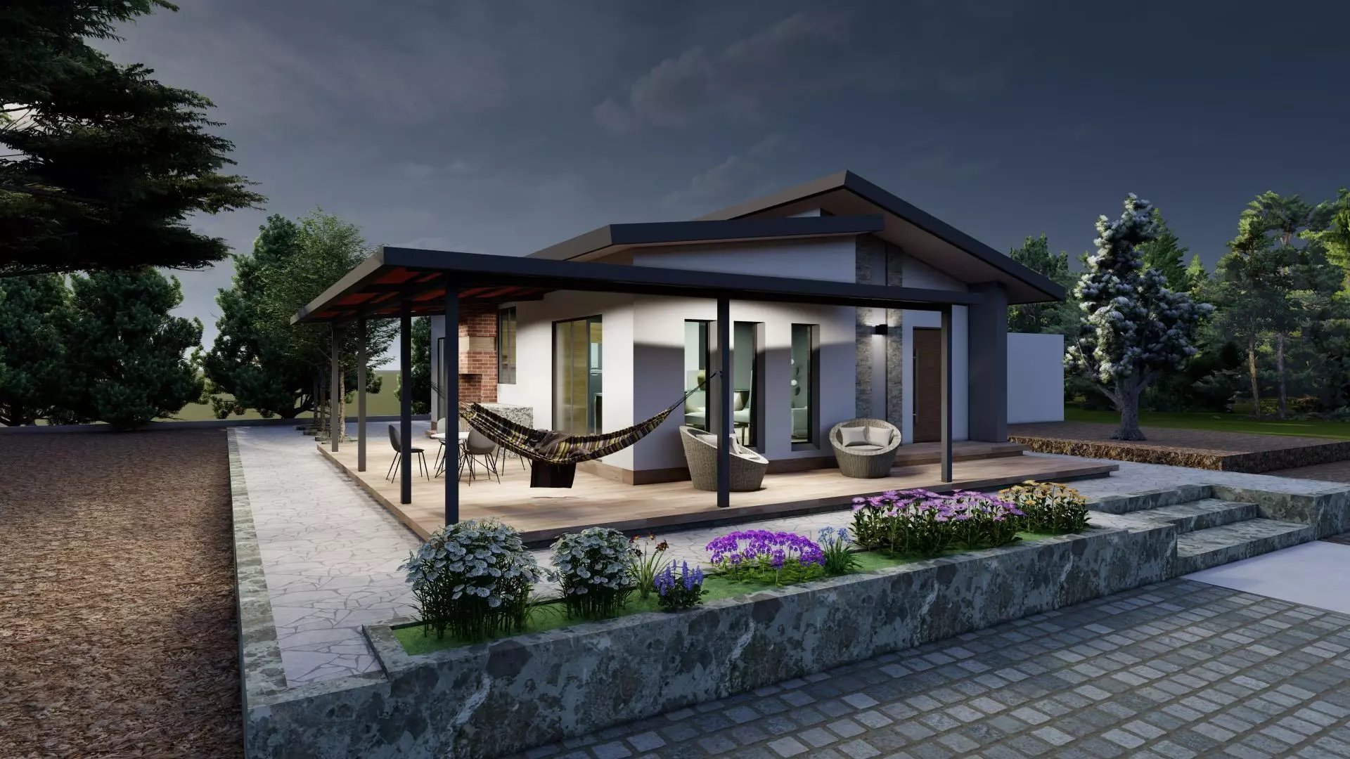 Casa de campo 3D model_2