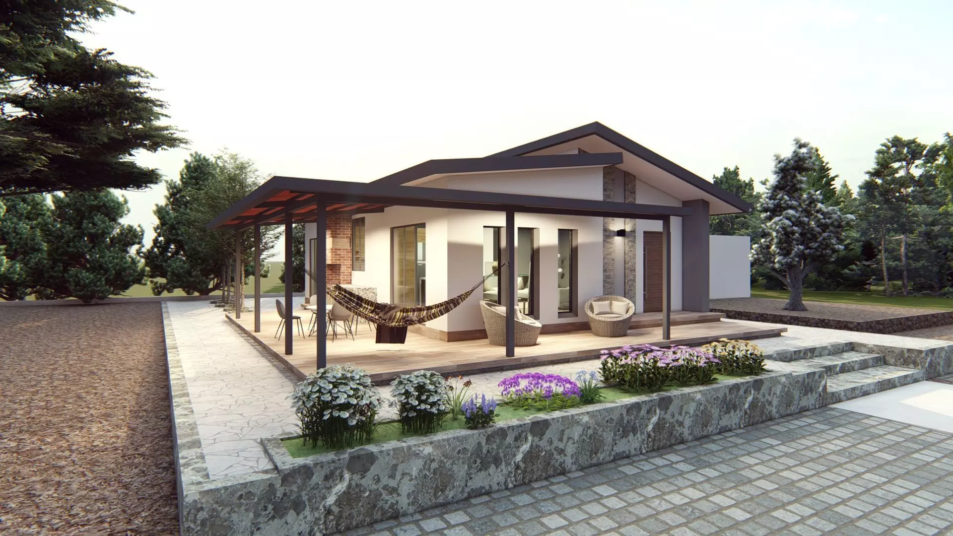 Casa de campo 3D model_1