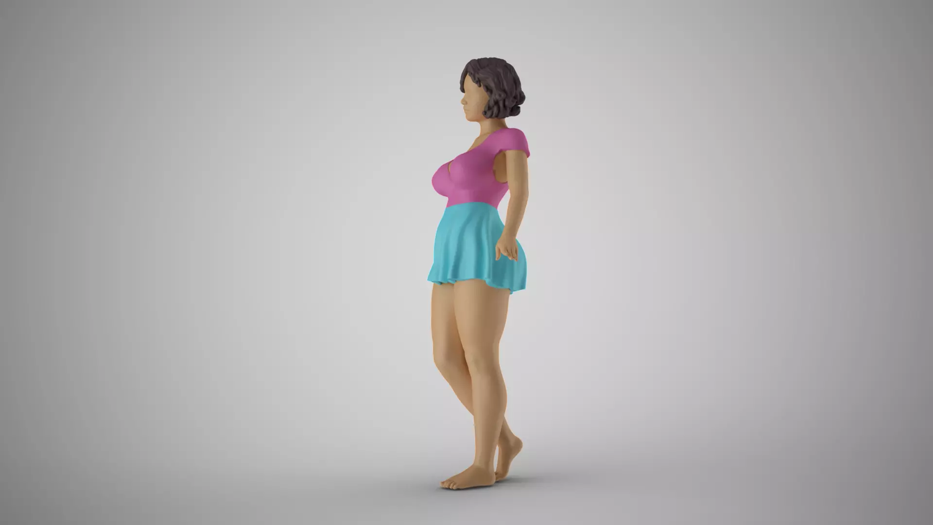 Woman Finding Balance 3D print model_9