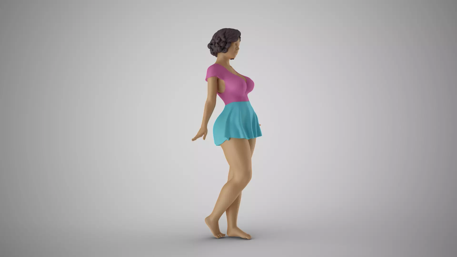 Woman Finding Balance 3D print model_4