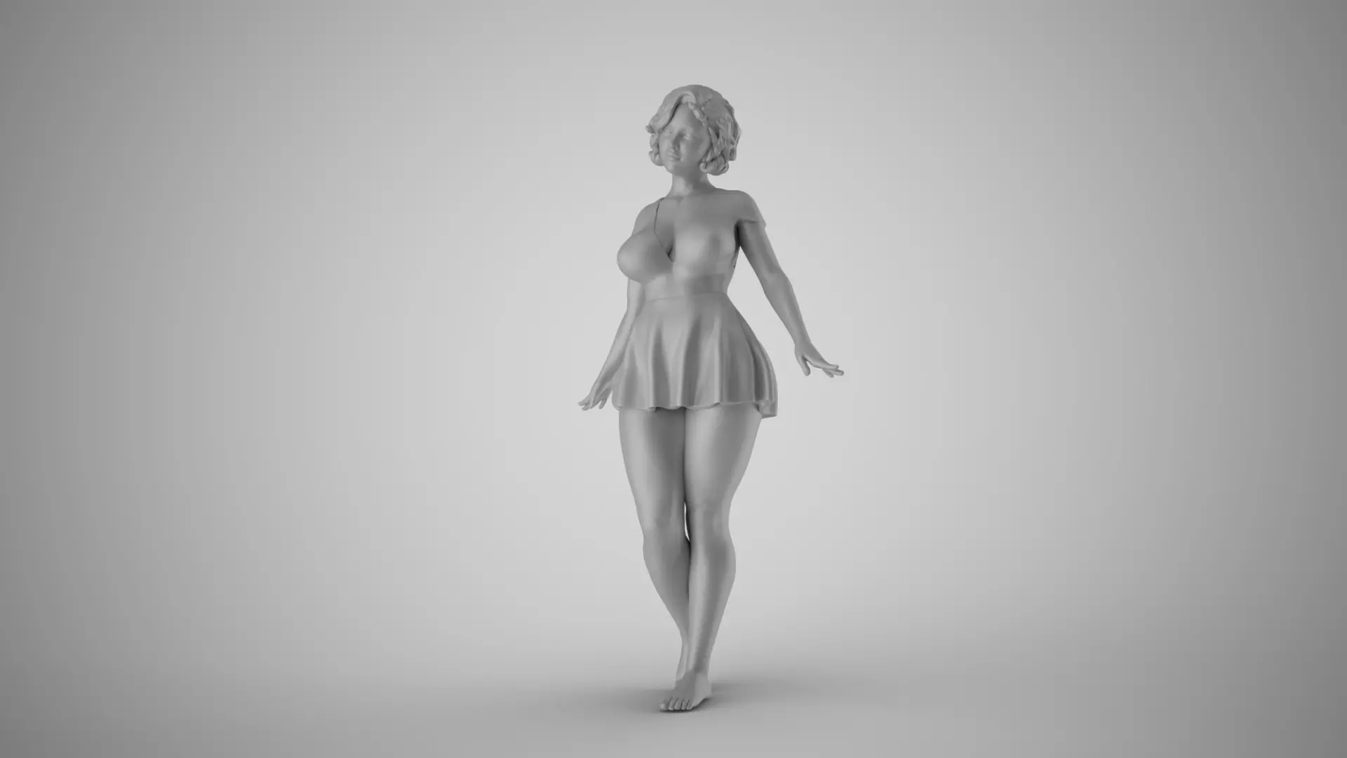 Woman Finding Balance 3D print model_1