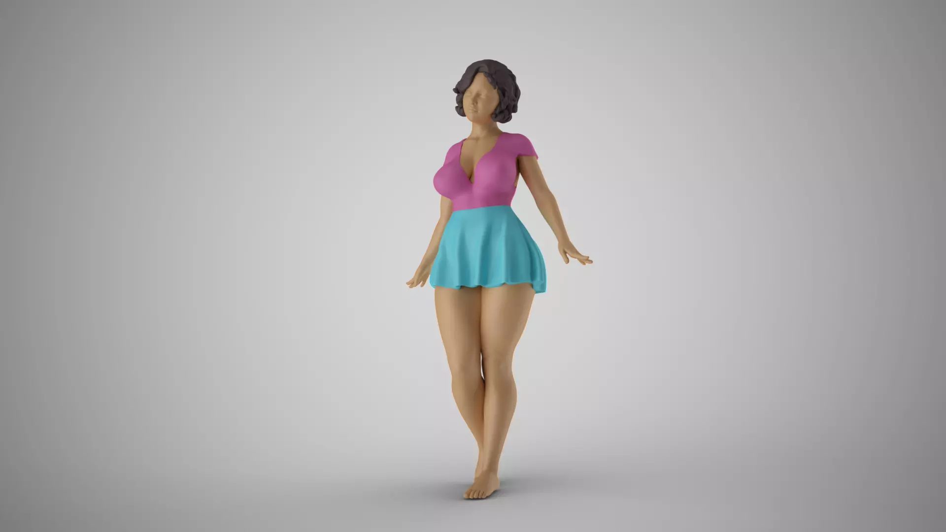 Woman Finding Balance 3D print model_10