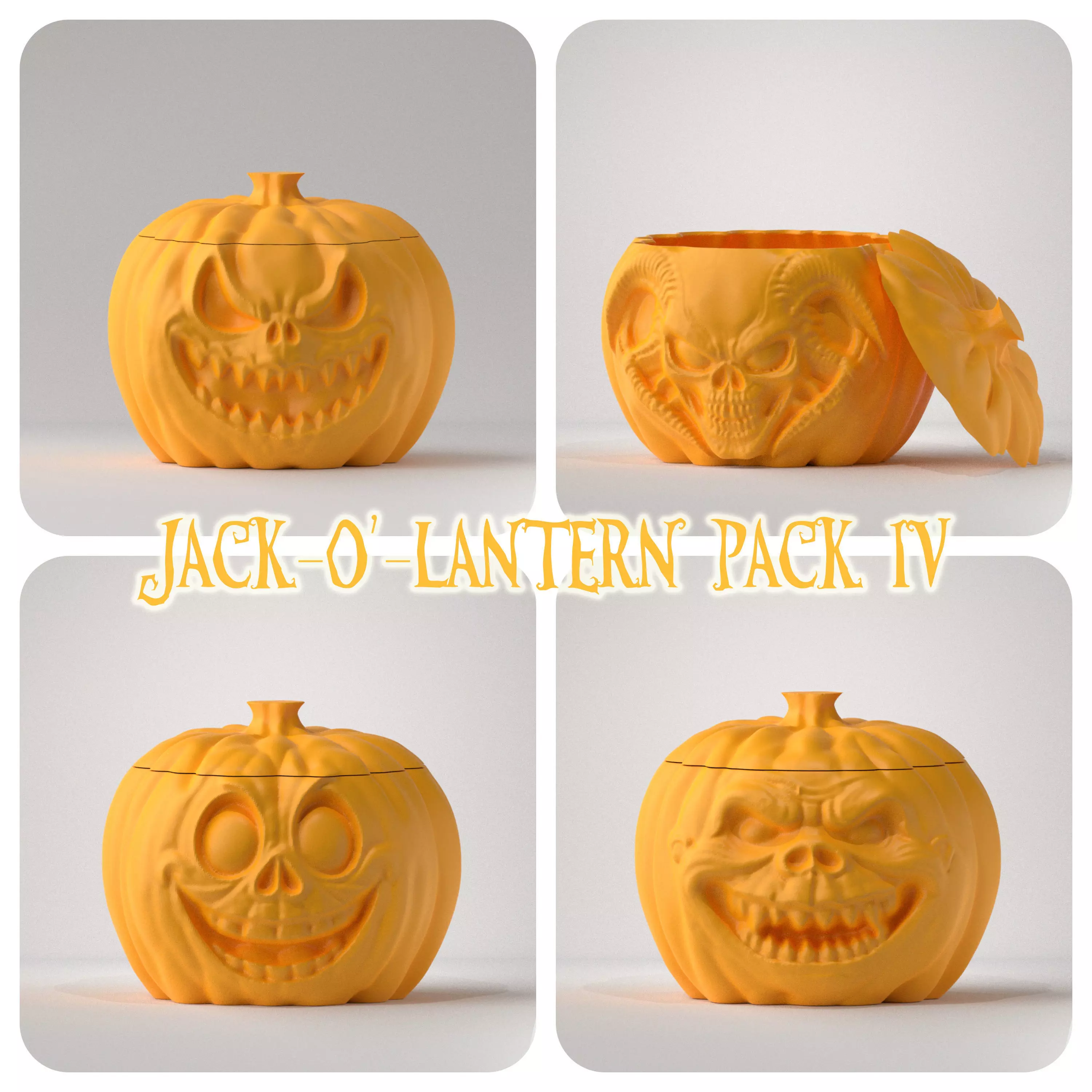 Jack-o-lantern Pack IV 3D print model_0
