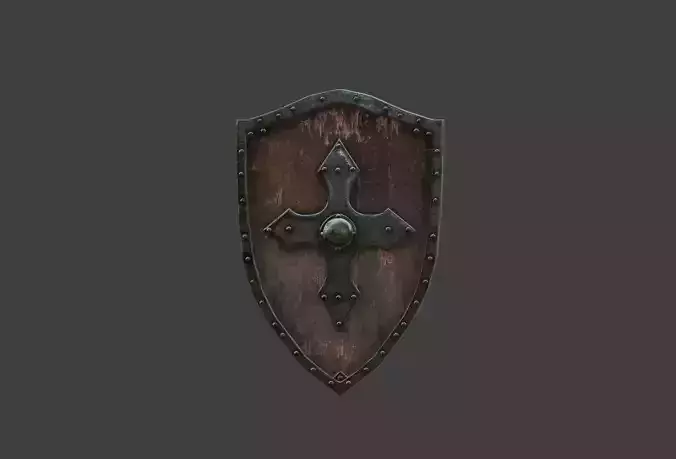 Classic Damaged Aged Medieval Shield 
