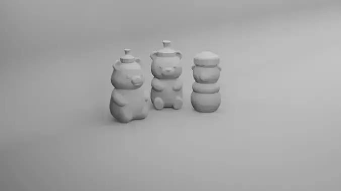 Miniature Bear Honey Jars Dollhouse Food Kitchen