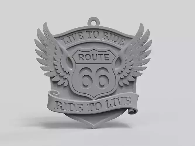 Route66 Reto keychain 3D print model
