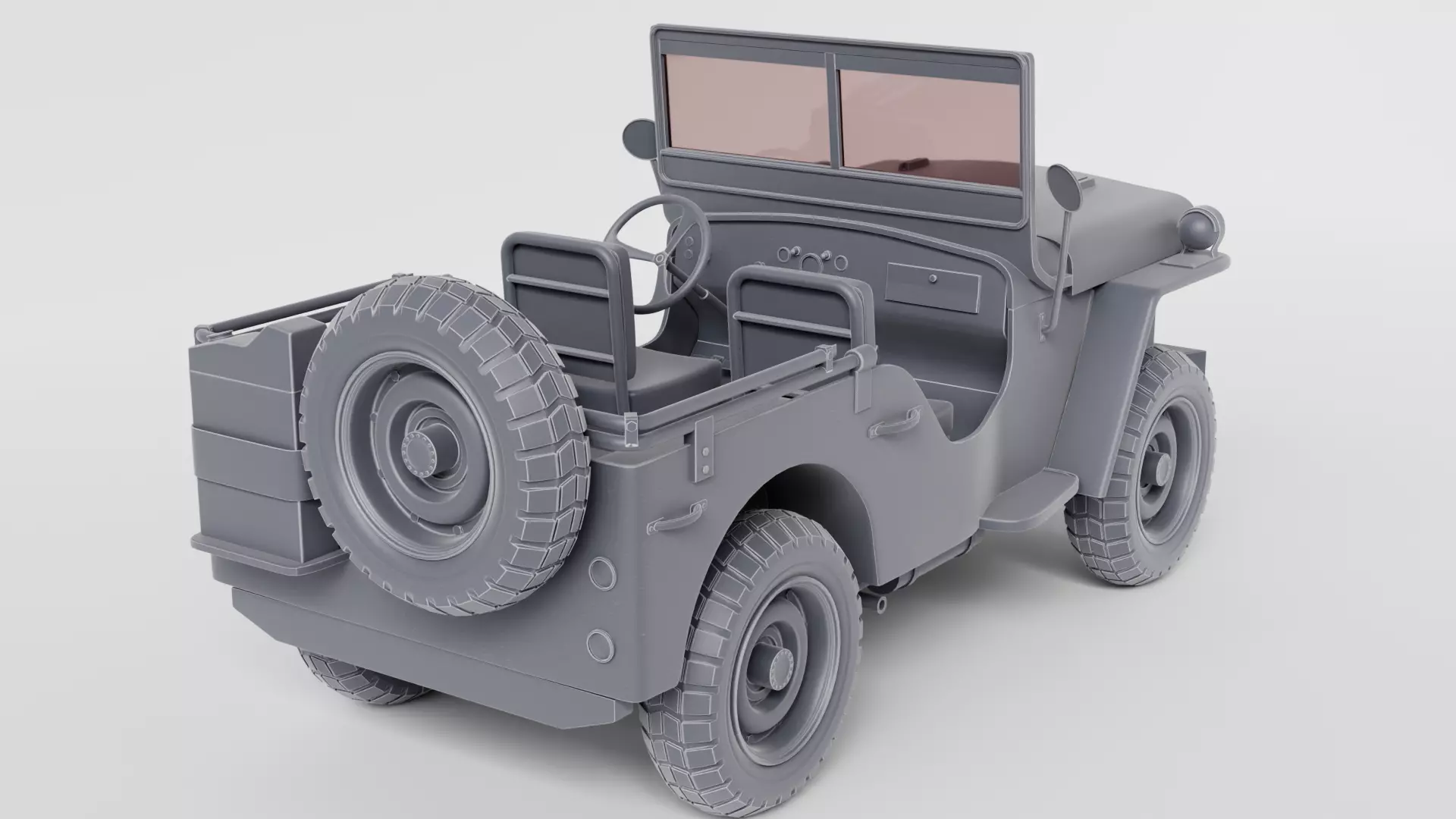 Jeep Willys car 3D print model_6
