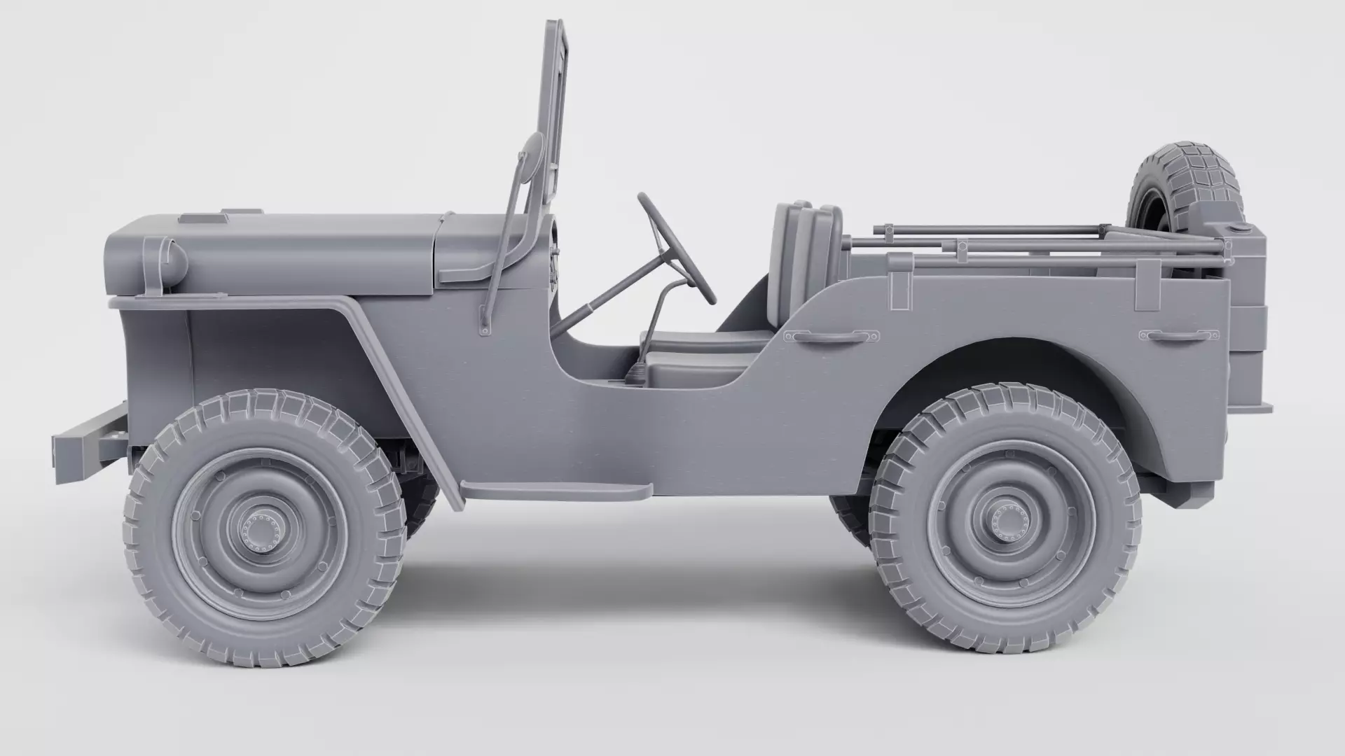 Jeep Willys car 3D print model_3