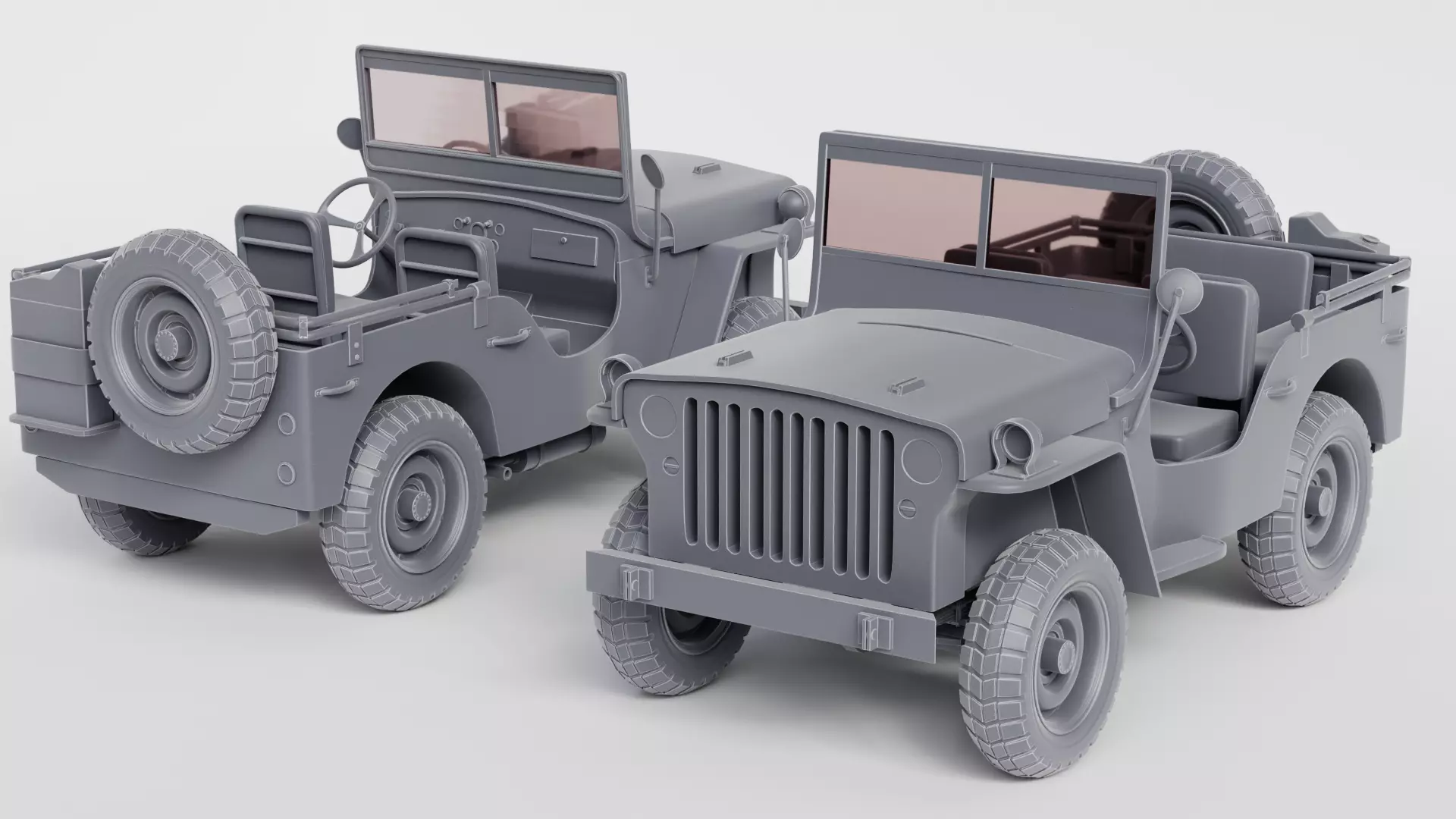 Jeep Willys car 3D print model_1