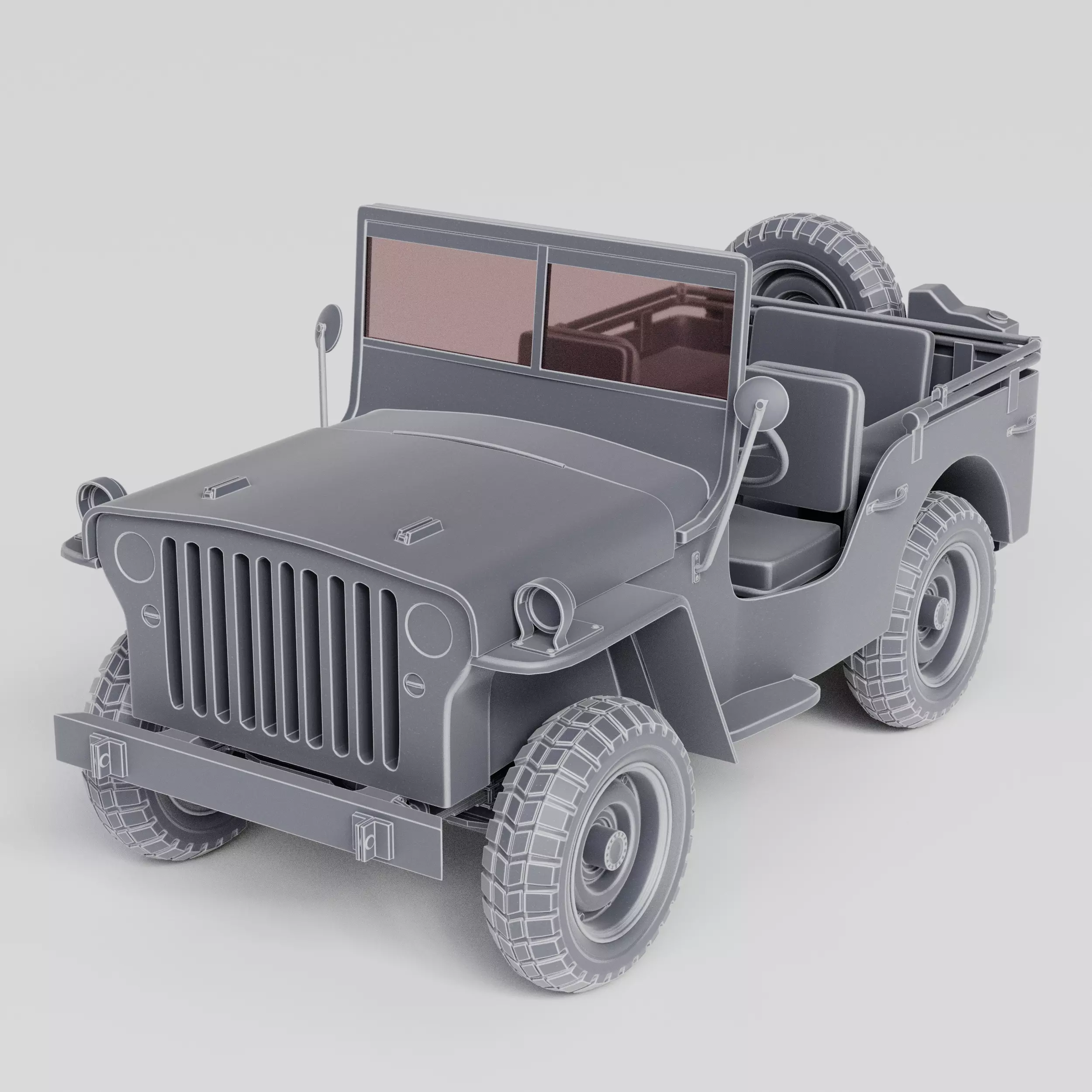 Jeep Willys car 3D print model_0