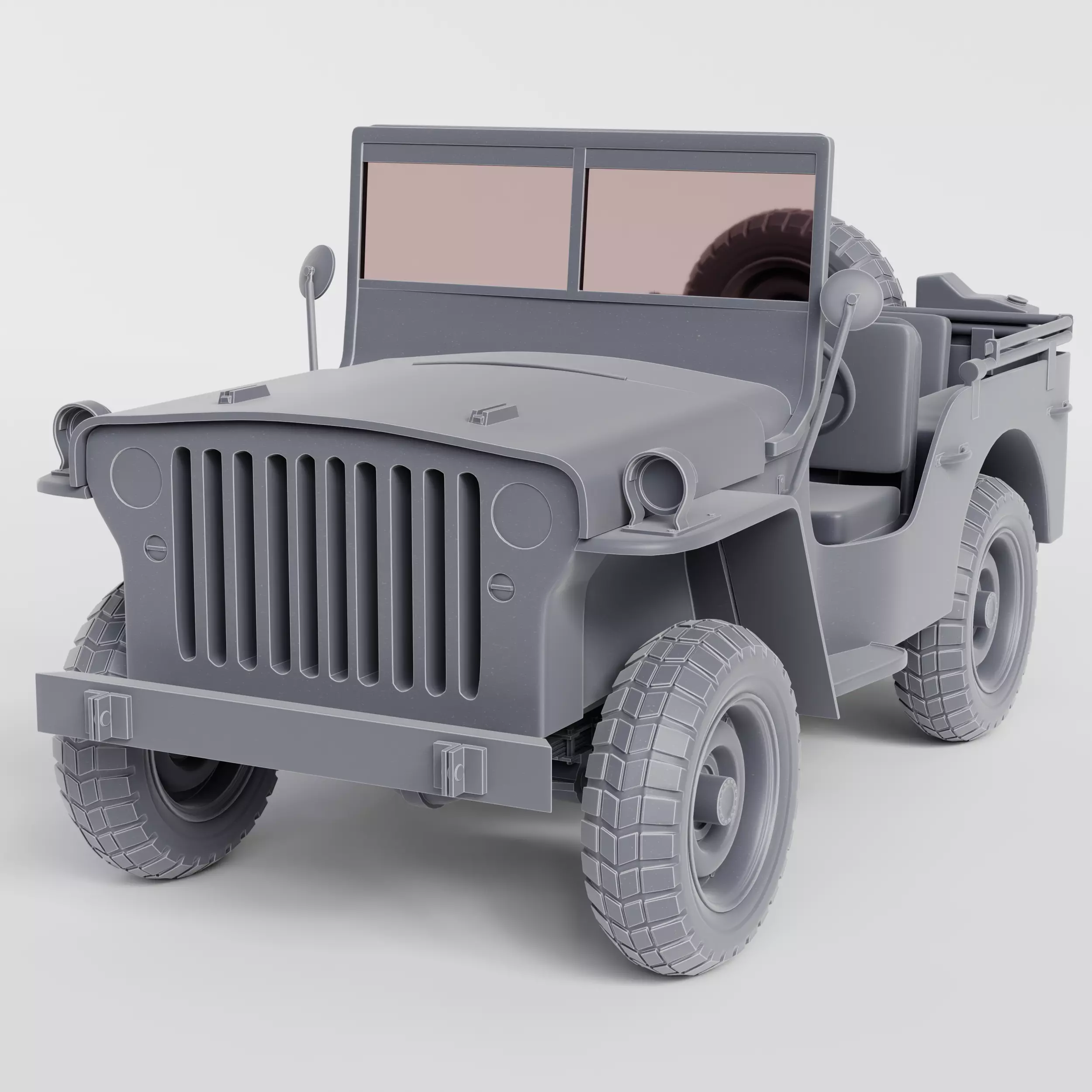 Jeep Willys car 3D print model_8
