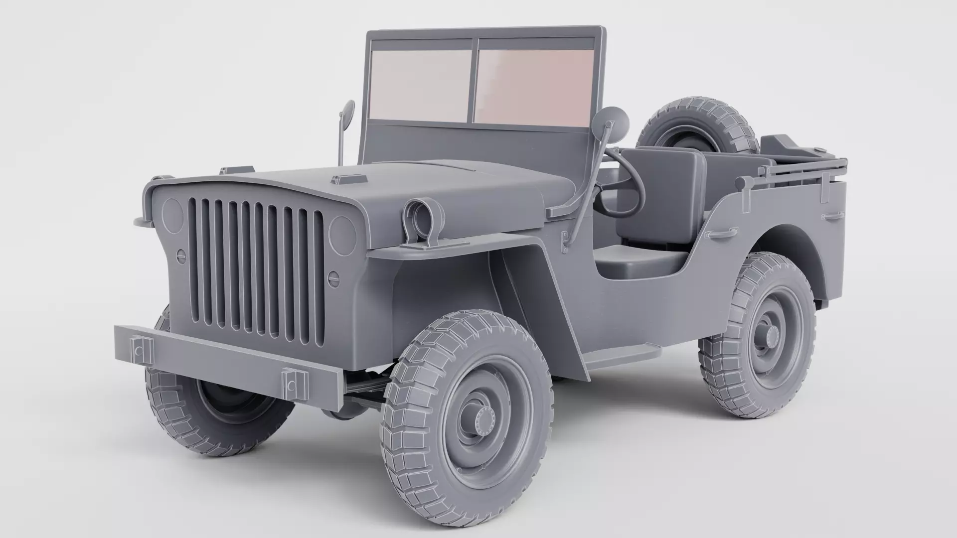 Jeep Willys car 3D print model_2