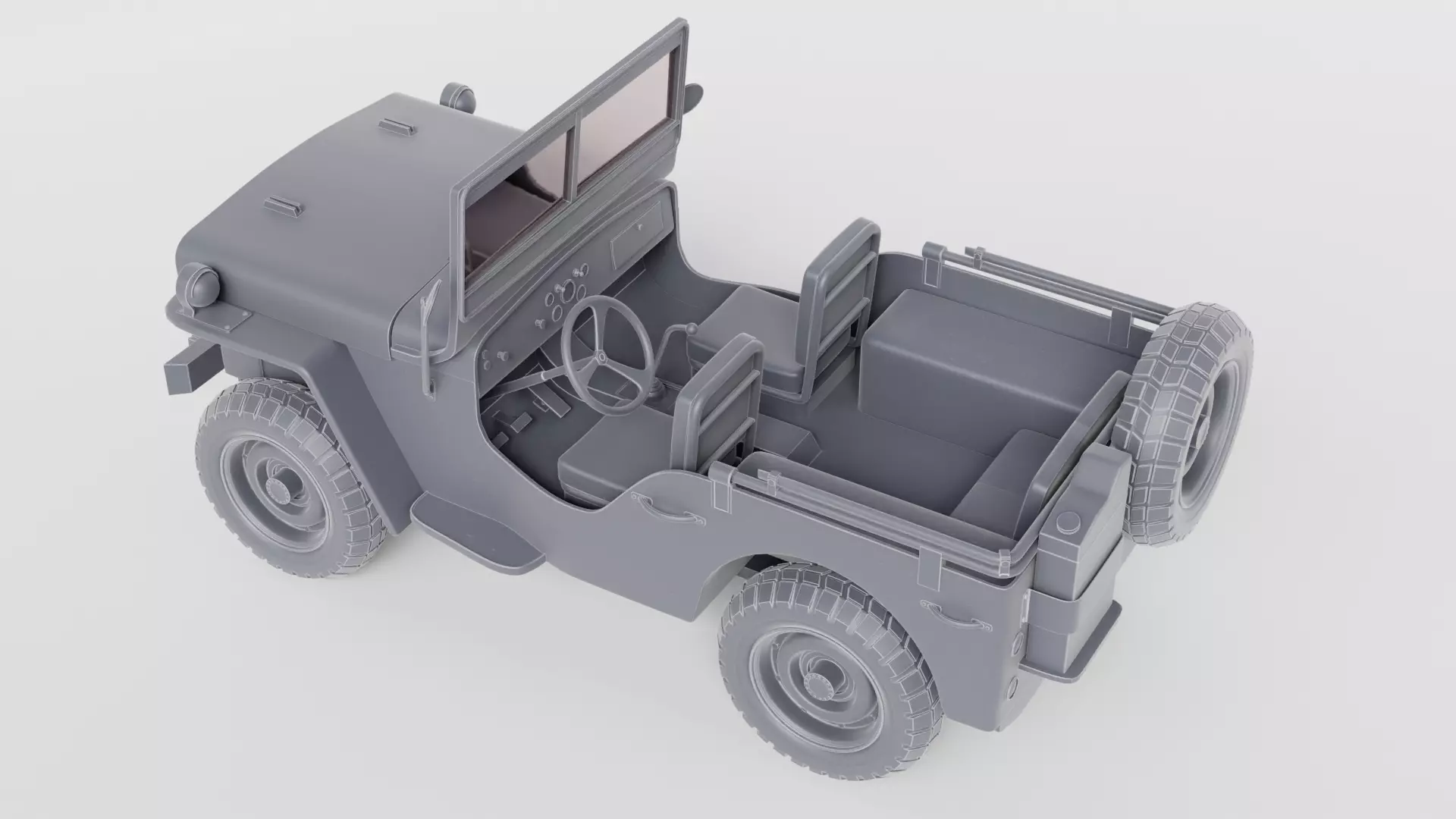 Jeep Willys car 3D print model_4