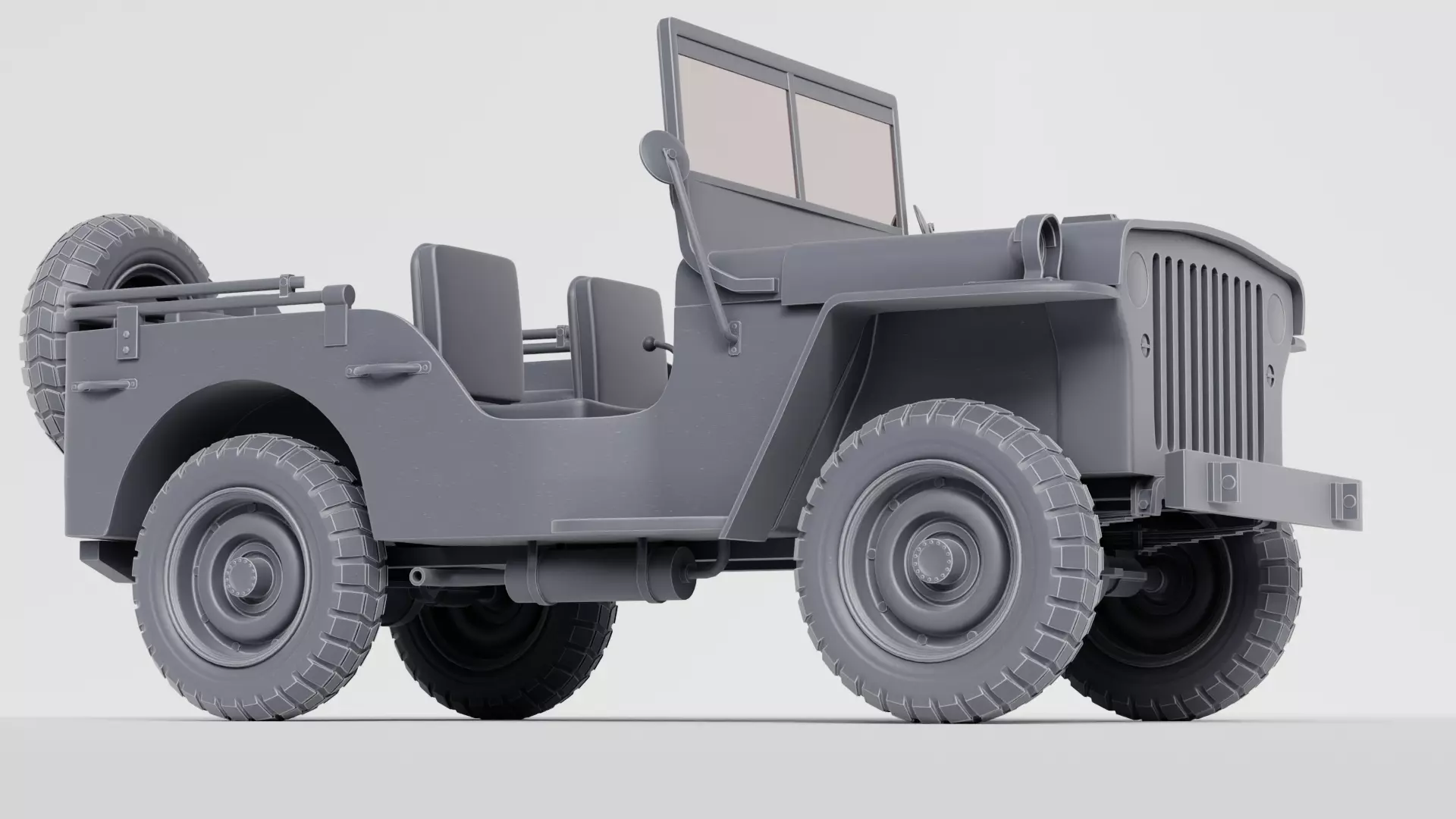 Jeep Willys car 3D print model_9