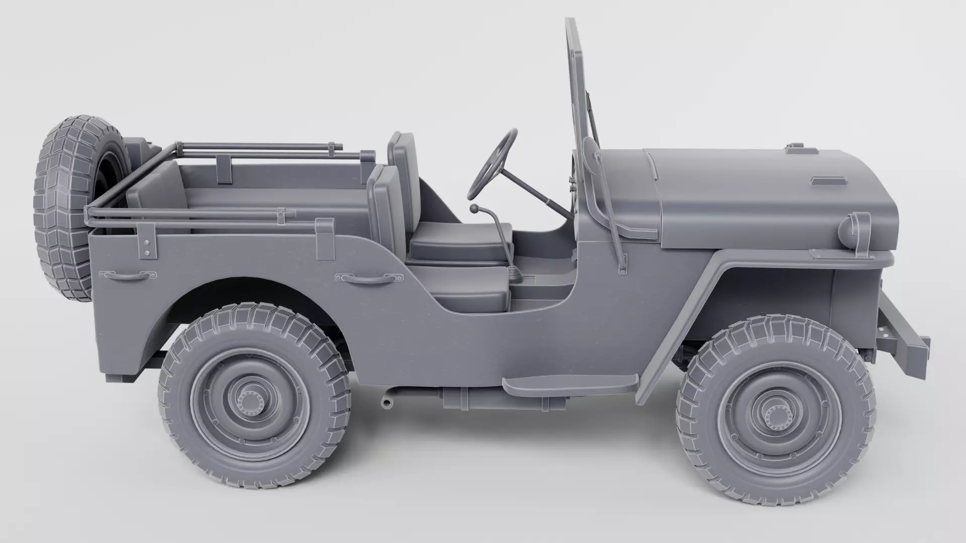 Jeep Willys car 3D print model_7