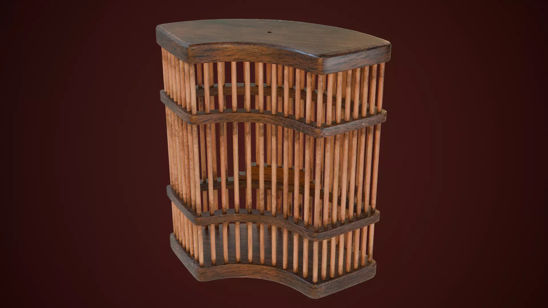 Chinese Cricket Cage Low-poly 3D model