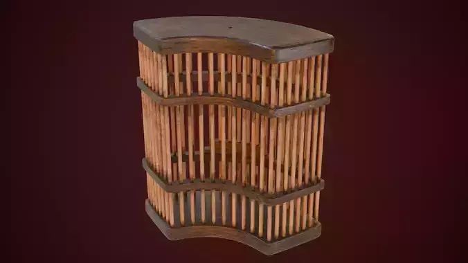 Chinese Cricket Cage Low-poly 3D model