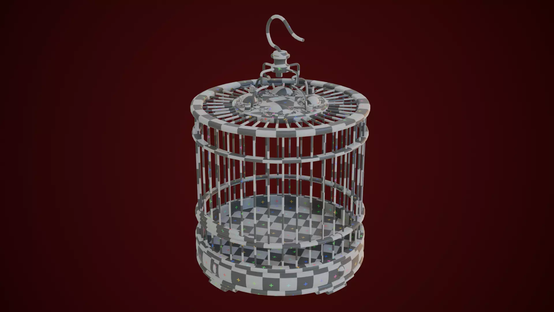 Chinese Birdcage with Gemstone 3D model_18