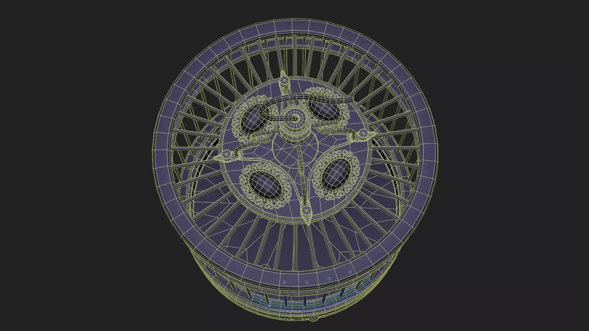 Chinese Birdcage with Gemstone 3D model_9