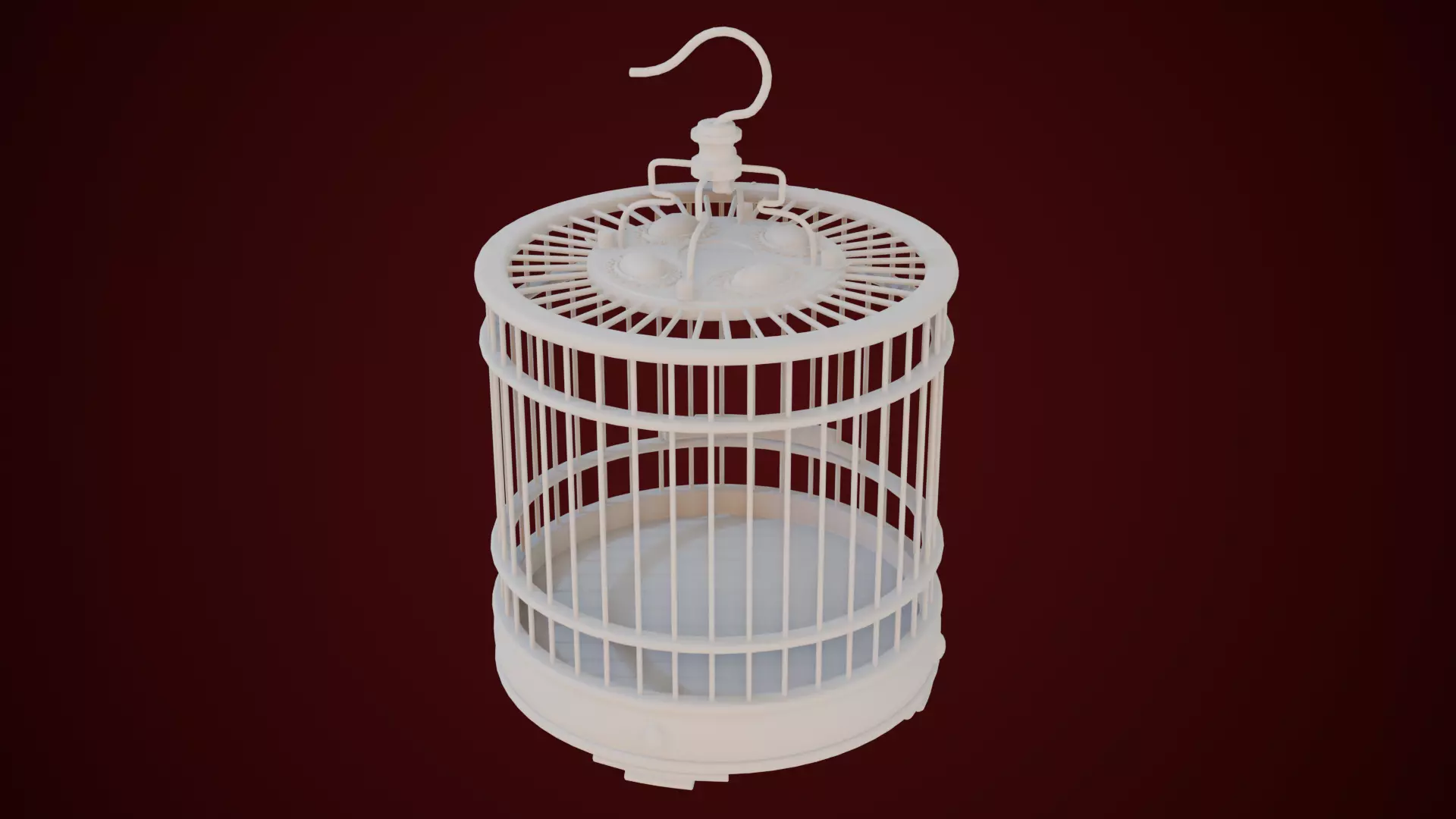 Chinese Birdcage with Gemstone 3D model_10