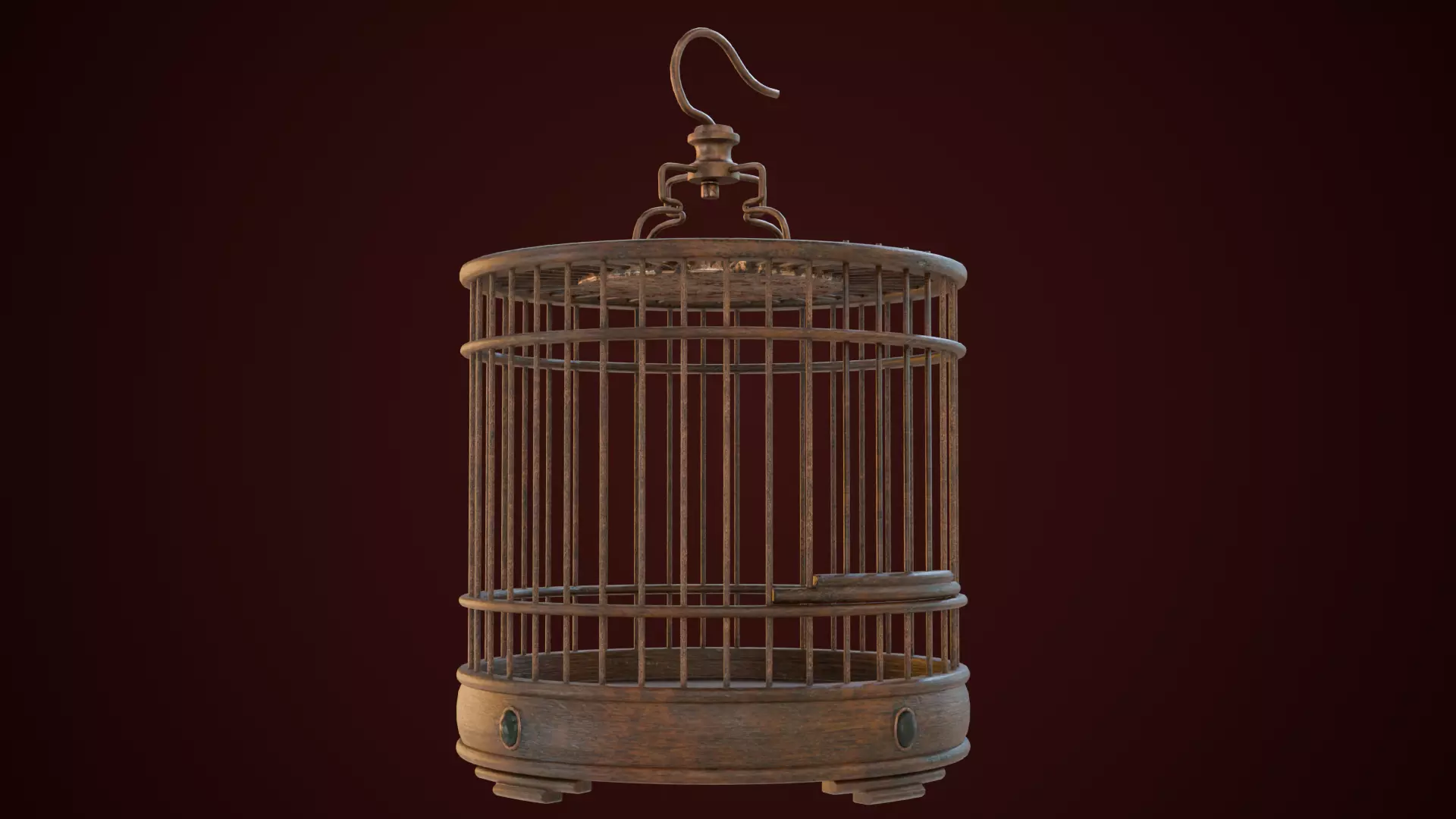 Chinese Birdcage with Gemstone 3D model_1