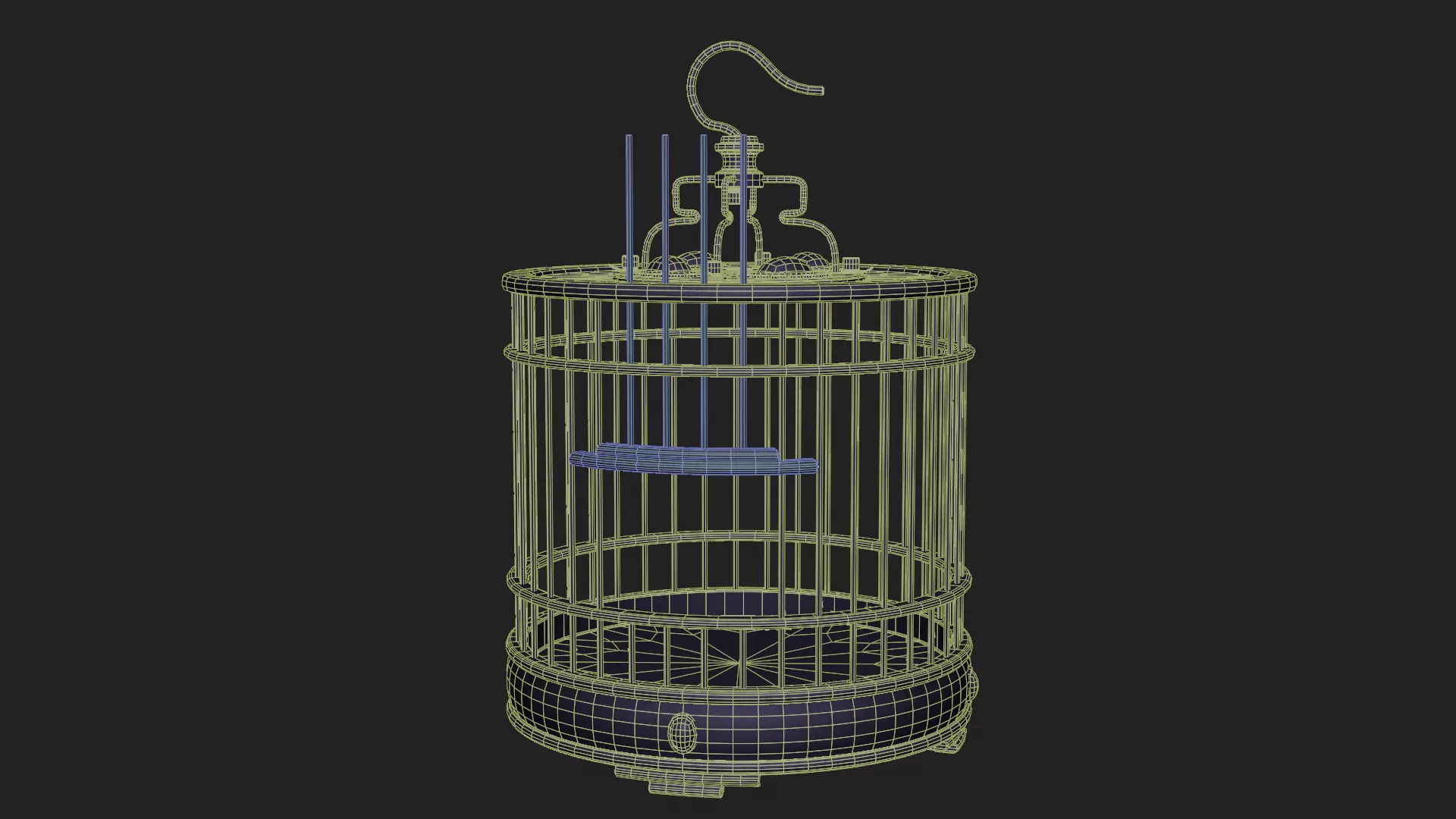 Chinese Birdcage with Gemstone 3D model_7