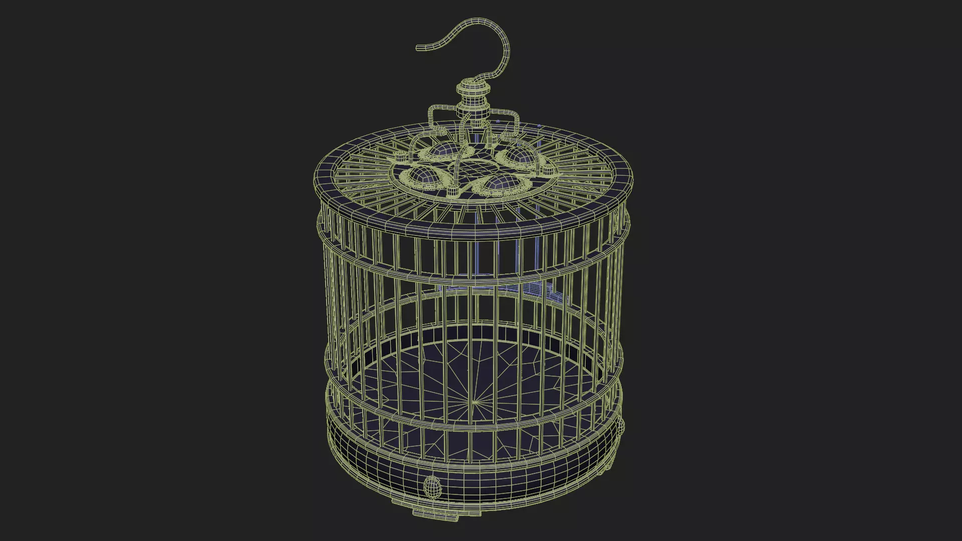 Chinese Birdcage with Gemstone 3D model_5