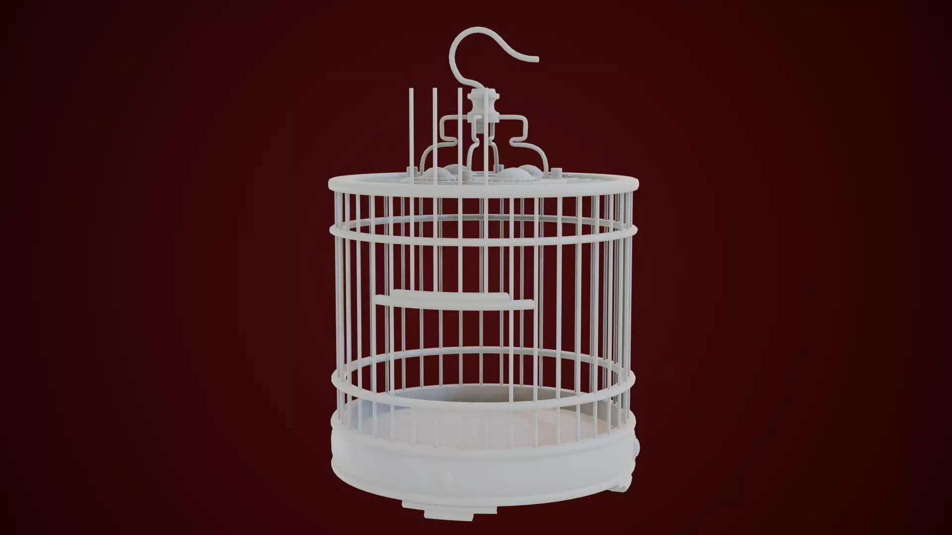 Chinese Birdcage with Gemstone 3D model_12