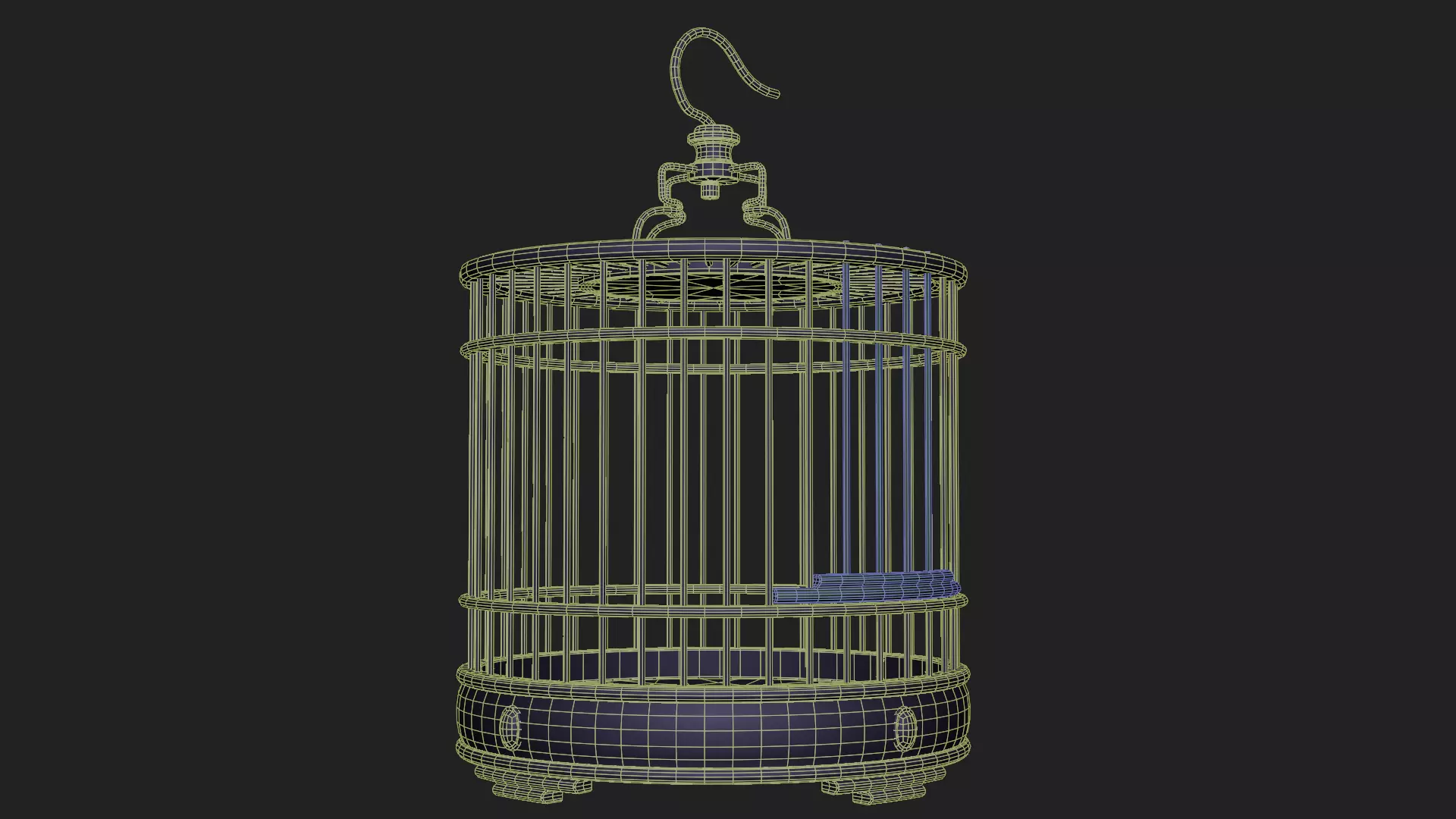 Chinese Birdcage with Gemstone 3D model_6
