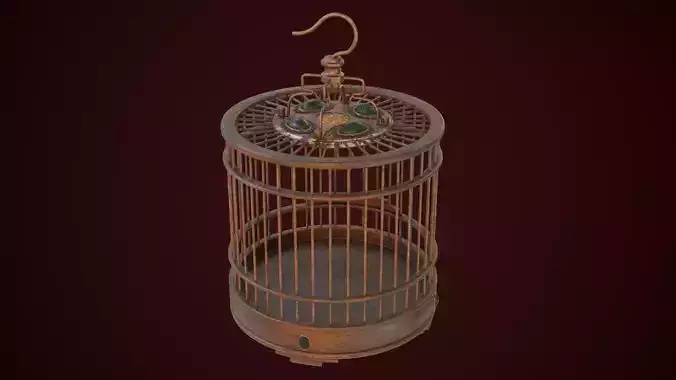 Chinese Birdcage with Gemstone