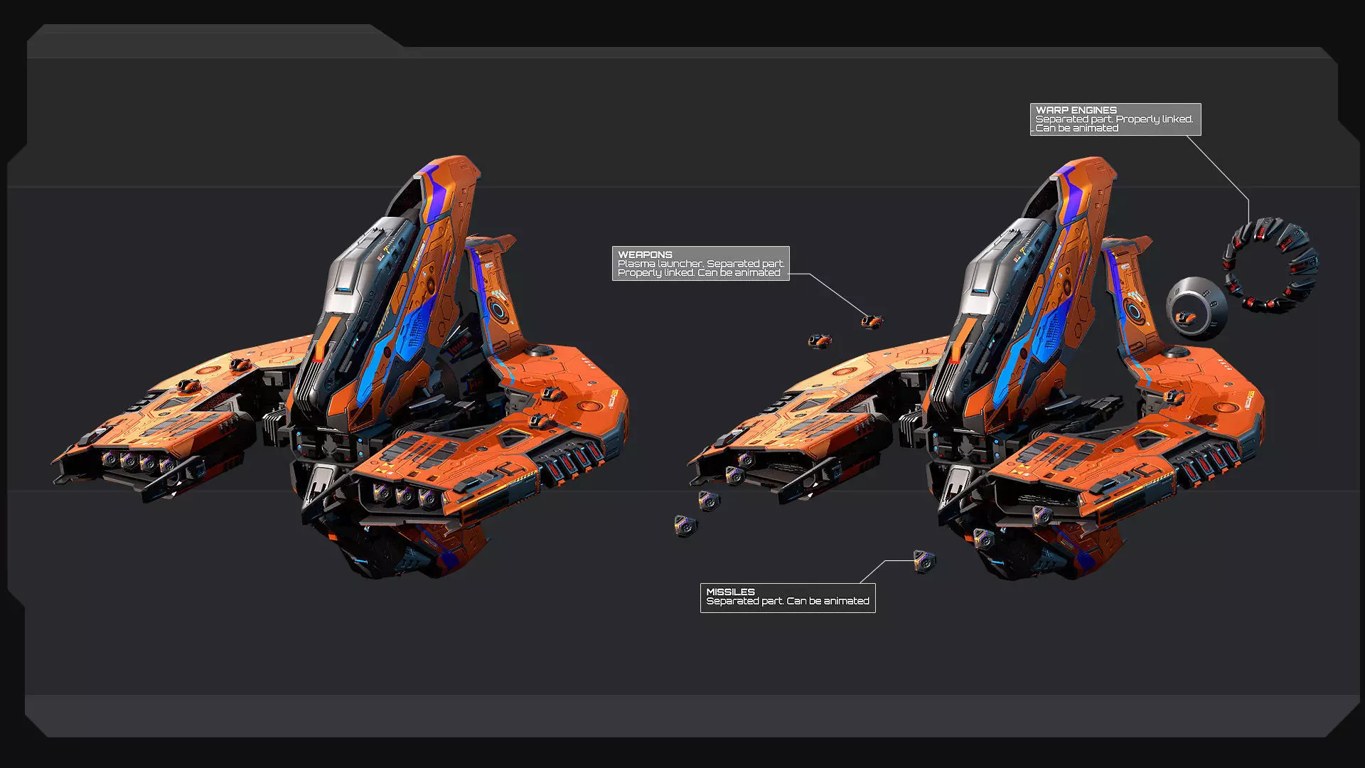 DRAKX - ALIEN Dreadnought DK2 Low-poly 3D model_4