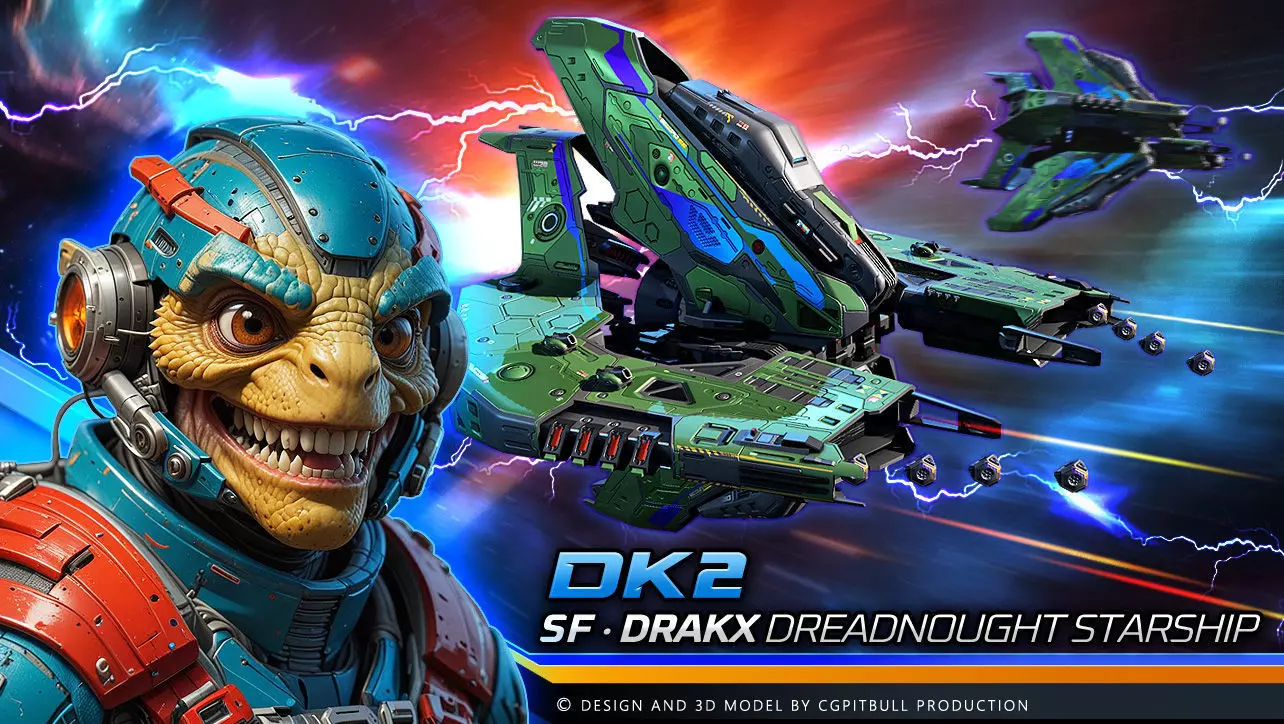 DRAKX - ALIEN Dreadnought DK2 Low-poly 3D model_0