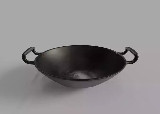Kitchen Wok-Low poly