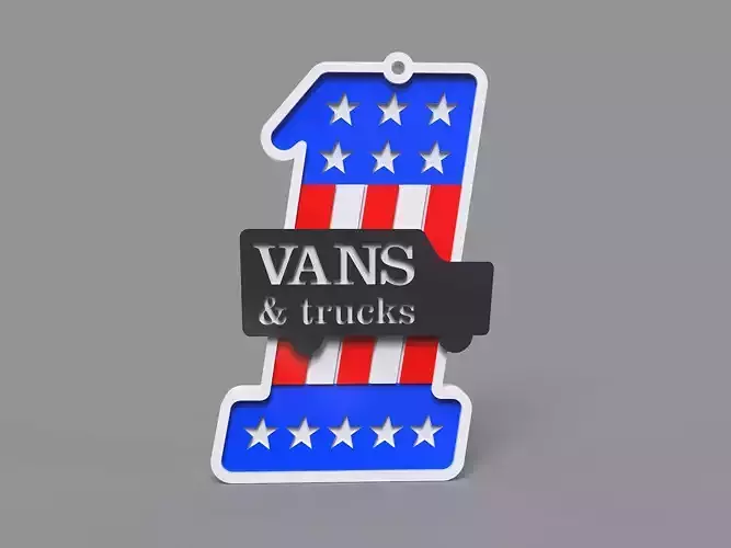 Vans and Trucks keychain 3D print model