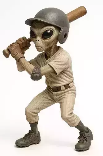 Alien - Baseball Player Printable Doll