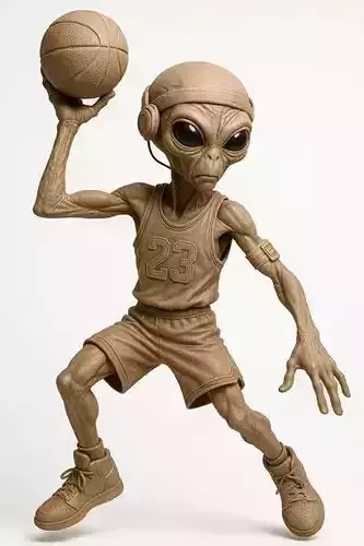 Alien - Basketball Player Printable Doll