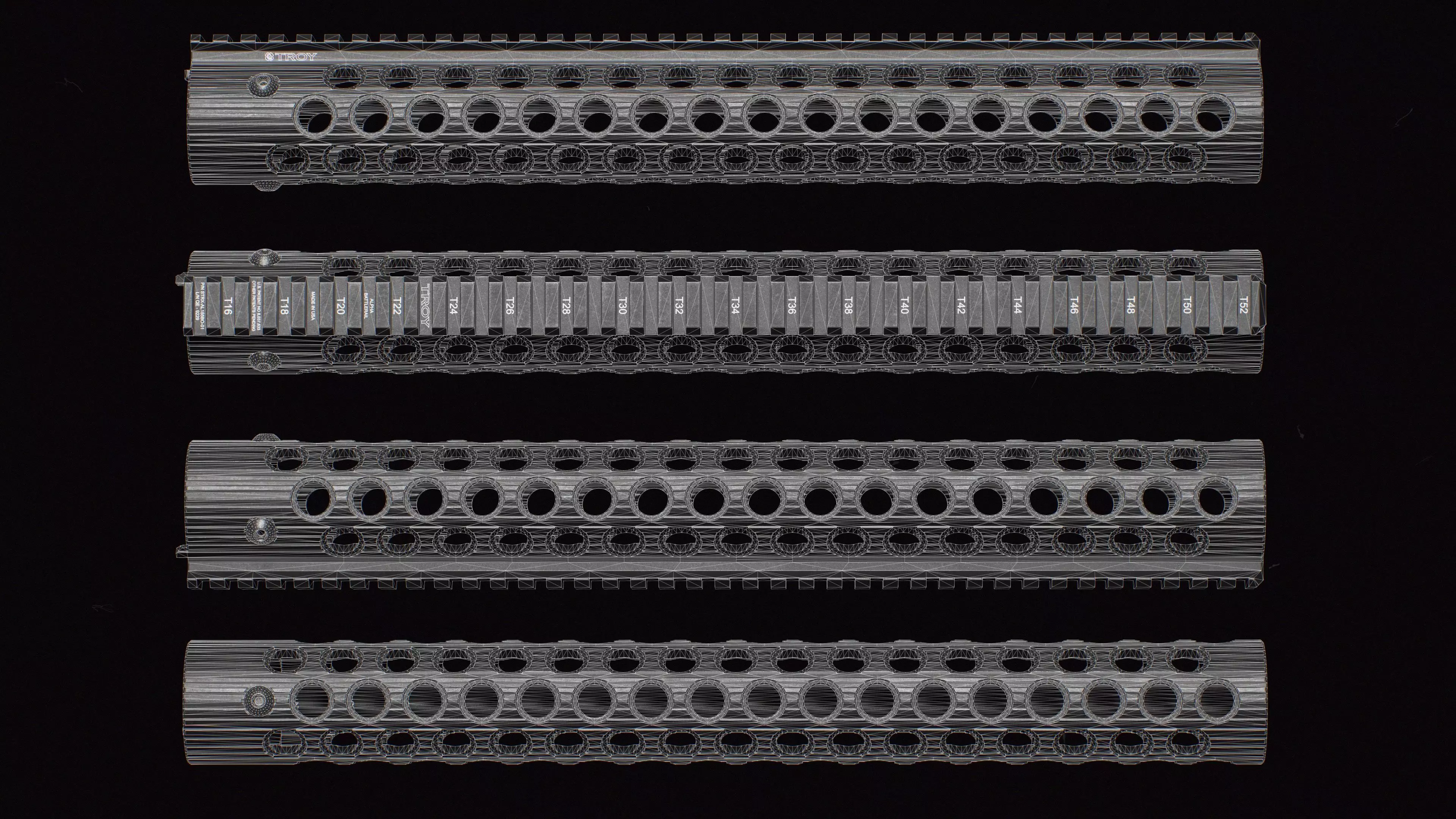 Alpha BattleRail Handguards - Replica Low-poly 3D model_22