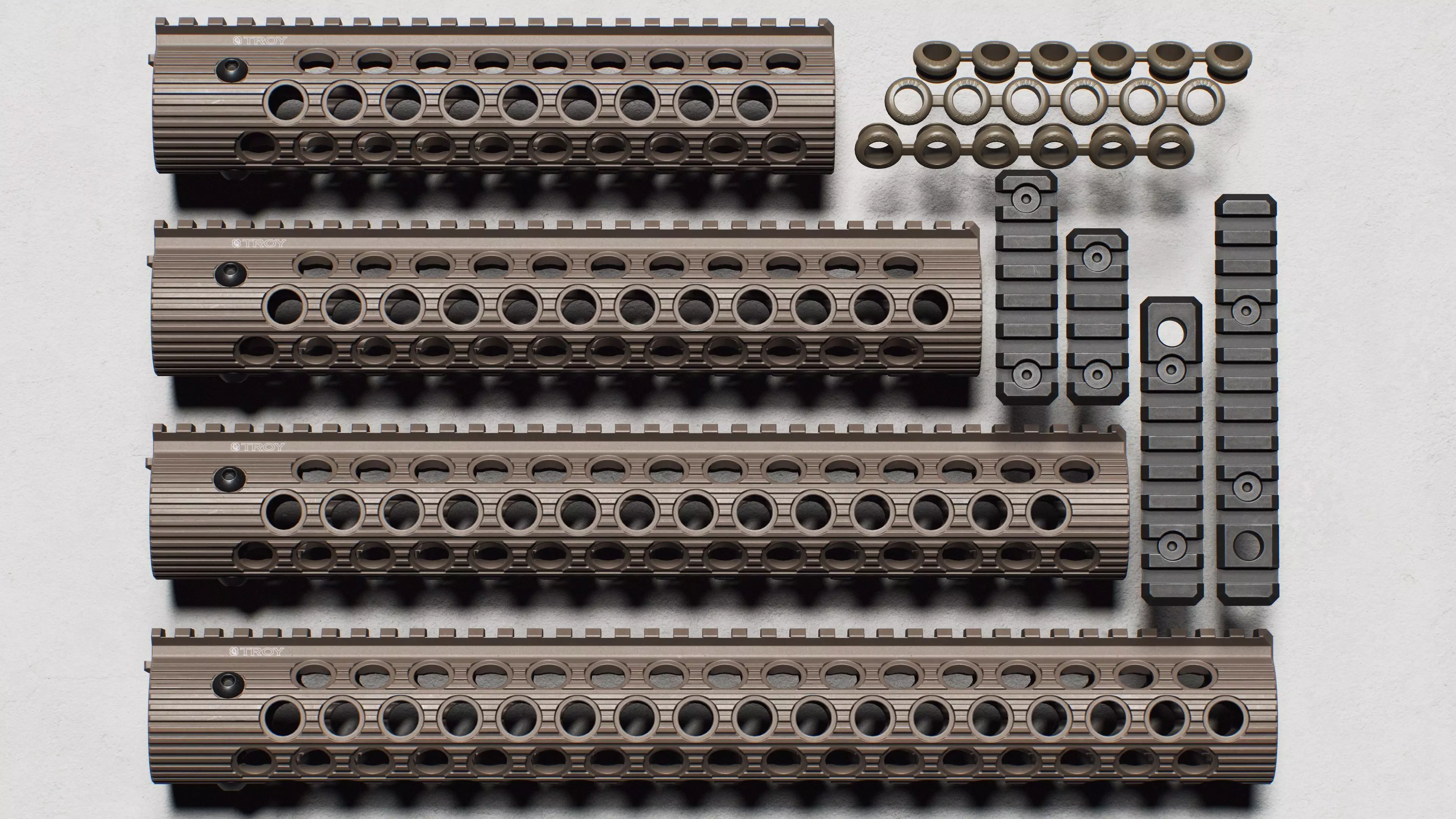 Alpha BattleRail Handguards - Replica Low-poly 3D model_0